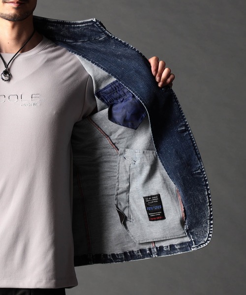 NICOLE CLUB FOR MEN カバーオール シワ加工スタンドカヴァー