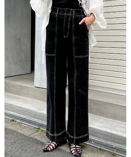 「Re:EDIT」 デニムパンツ LARGE ブラック レディース