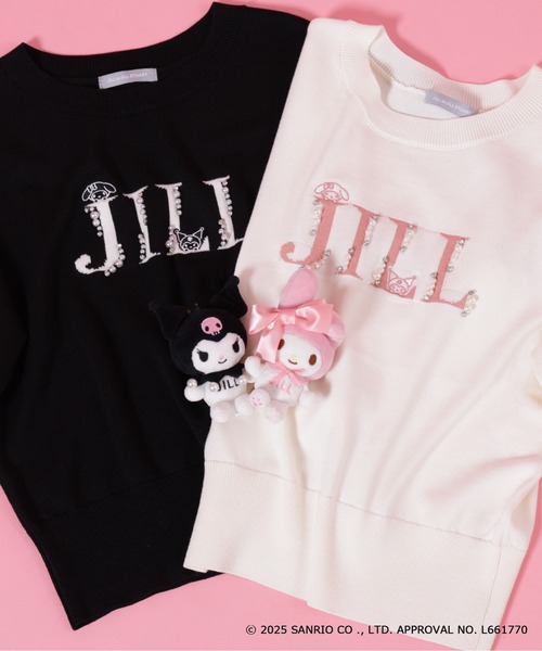 ニット セーター  「マイメロディ＆クロミコラボ」ロゴジャガードニット レディース