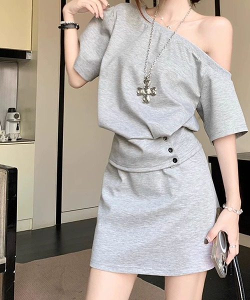 meJane セットアップ オフショルダースウェットトップス