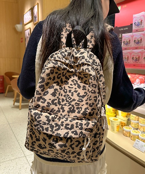 c.u.l デイバック リュック ヒョウ柄 レオパード コーデュロイ