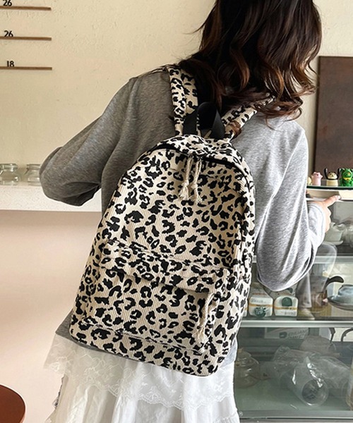 c.u.l デイバック リュック ヒョウ柄 レオパード コーデュロイ