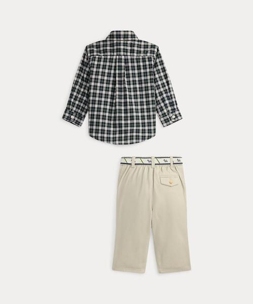 Polo Ralph Lauren Childrenswear ベビー チェック シャツ、ベルト