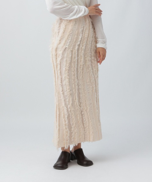 LEPSIM（レプシィム） スカート 7ゲージフリンジニットスカート 581686