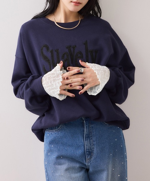 VIS（ビス） tシャツ フレアスリーブレースインナートップス