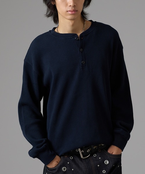 kutir（クティール） tシャツ DRAWSTRING HENLEY NECK THERMAL／ドロー