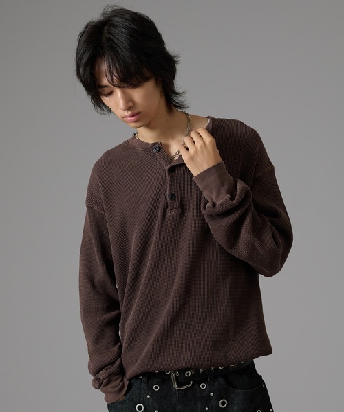 kutir（クティール） tシャツ DRAWSTRING HENLEY NECK THERMAL／ドロー