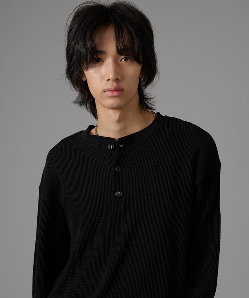 kutir（クティール） tシャツ DRAWSTRING HENLEY NECK THERMAL／ドロー
