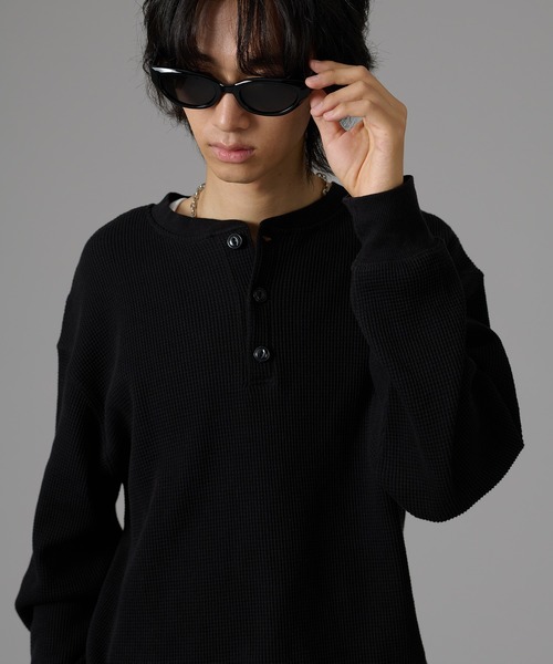 kutir（クティール） tシャツ DRAWSTRING HENLEY NECK THERMAL／ドロー