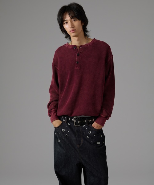 kutir（クティール） tシャツ DRAWSTRING HENLEY NECK THERMAL／ドロー