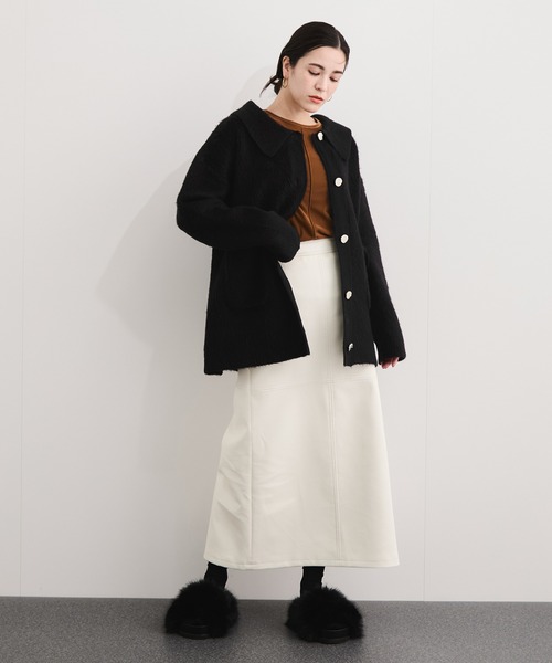 LE CERCLE par rope' コート アウター 襟付きニットコーディガン