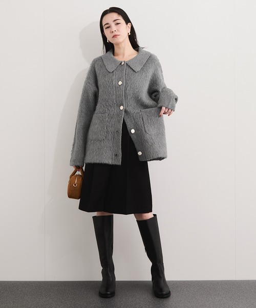 LE CERCLE par rope' コート アウター 襟付きニットコーディガン