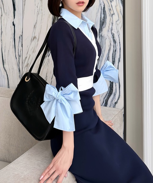 ROYAL PARTY（ロイヤルパーティー） ワンピース シャツレイヤード風