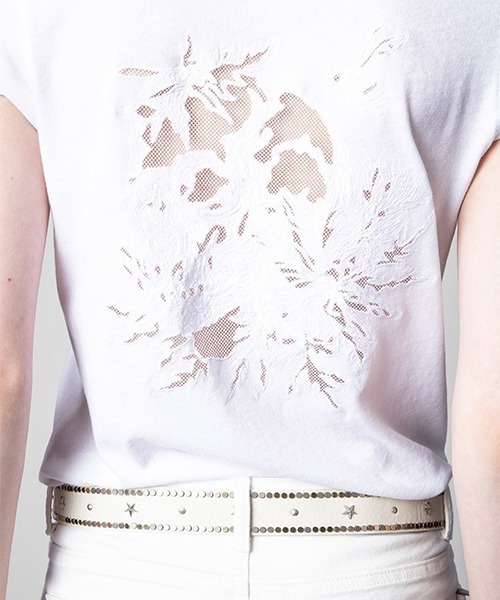 「ZADIG&VOLTAIRE」 半袖カットソー X-SMALL カーキ レディース_画像2