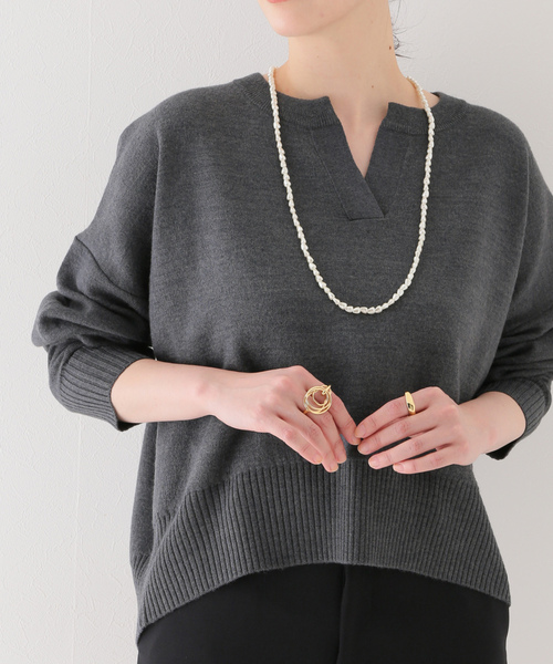 VERMEIL par iena（ヴェルメイユパーイエナ） Vネックニット FREE