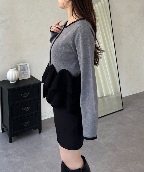 prose verse（プロズヴェール） カーディガン 裾フリルニット