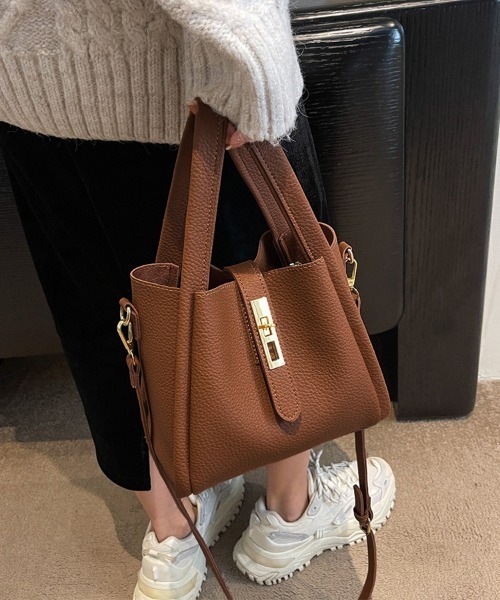 ハンドバッグ ゴールドジップスクエア型2WAYハンドバッグ : ZOZOTOWN