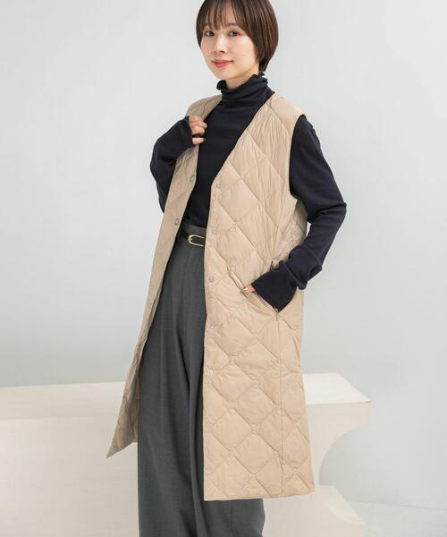 ダウンベスト ベスト TAION VNECK LONG DOWN GILET レディース