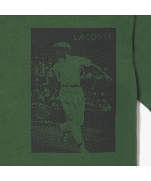 「LACOSTE L!VE」 半袖Tシャツ X-SMALL グリーン メンズ_画像5