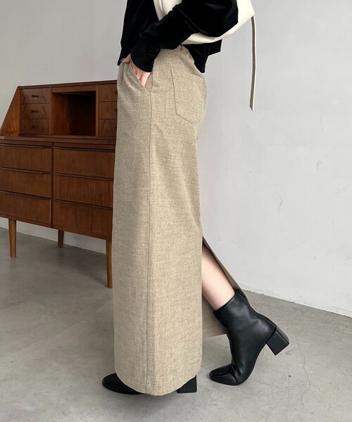 ピーチタッチIラインスカート 38 エクリュ　カプリシュレマージュ　新品未使用 ピーチタッチIラインスカート | CAPRICIEUX LE'MAGE(カプリシュレ