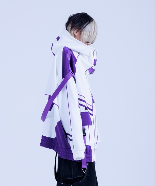 REFLEM レフレム サイバー切替ハーフスリーブジャージパーカー パープル REFLEM（レフレム）の「『REFLEM/レフレム』サイバー切替ハーフ