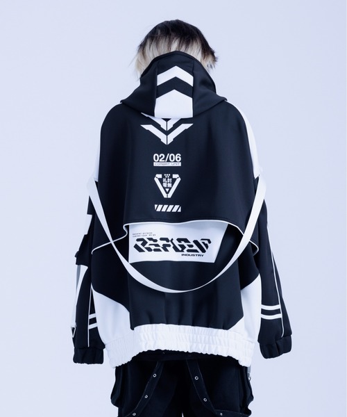 限定値下げ‼️REFLEM レフレム サイバー ジャージ パーカー ブラック 長袖 REFLEM【レフレム】サイバー切替ボリュームネックジャージパーカー/全2色