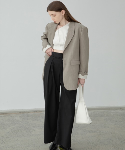 「EKCOOKIES」 テーラードジャケット S ライトグレー レディース_画像3