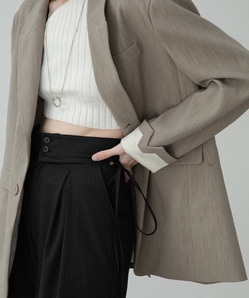 「EKCOOKIES」 テーラードジャケット S ライトグレー レディース_画像9