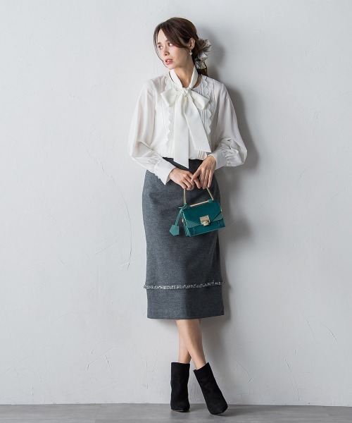 「Viaggio Blu」 スカート M オフホワイト レディース_画像8