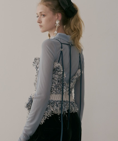 「LA BELLE ETUDE」 キャミソールニット FREE ブルー レディース_画像5