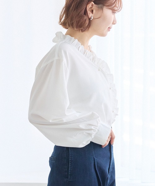 新品 未使用 LAVEANGE 前ボタンブラウス 半袖 LL オフホワイト Laveange - 新品 未使用 LAVEANGE 前ボタンブラウス 半袖 LL オフ