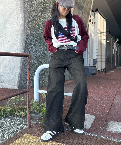 「apres jour mignon」 デニムパンツ LARGE ブラウン レディース_画像7