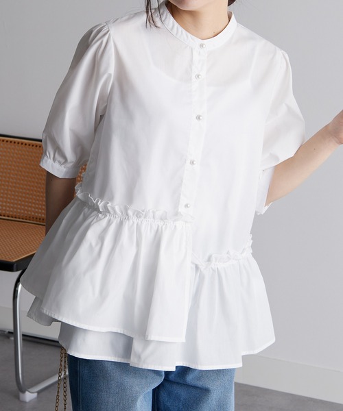 「RANAN」 長袖シャツ L ブルー レディース_画像8