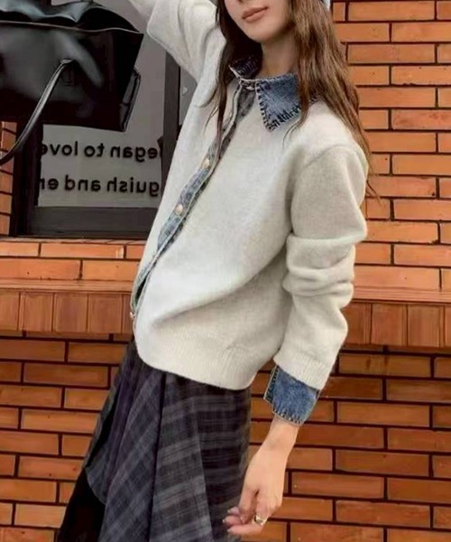 「SpRay」 「SpRay PREMIUM」ニットカーディガン FREE グレー レディース_画像5