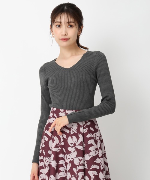 「MISCH MASCH」 長袖ニット フリ- グレー レディース_画像3