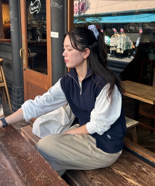 「BROKEN BASE」 ニットベスト LARGE グレー メンズ_画像6