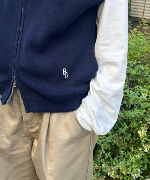 「BROKEN BASE」 ニットベスト LARGE グレー メンズ_画像8