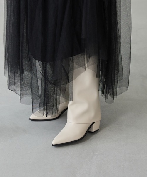 「menue」 ロングブーツ L ブラック レディース_画像4