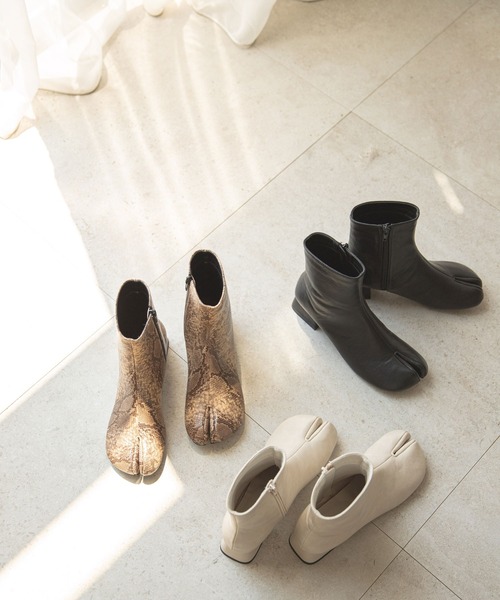 「rectangle」 ショートブーツ LARGE ブラック レディース_画像4