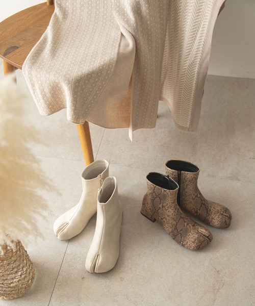 「rectangle」 ショートブーツ LARGE ブラック レディース_画像5