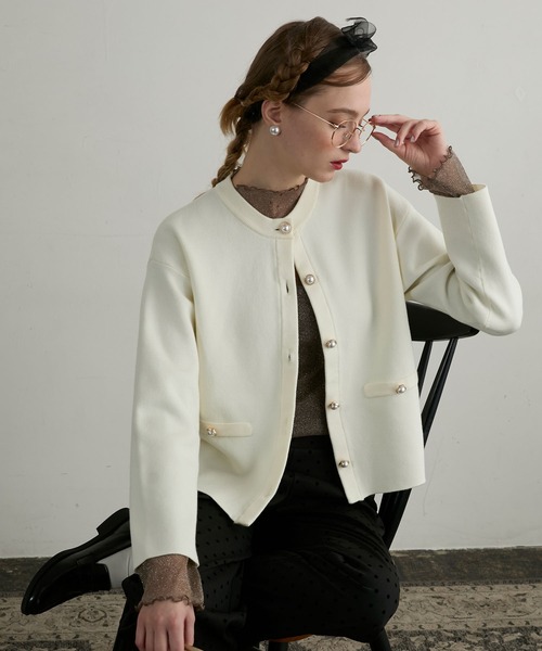 「BONLECILL noir」 ニットカーディガン FREE グレー レディース_画像3