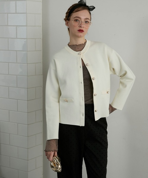 「BONLECILL noir」 ニットカーディガン FREE グレー レディース_画像4