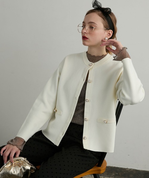 「BONLECILL noir」 ニットカーディガン FREE グレー レディース_画像9