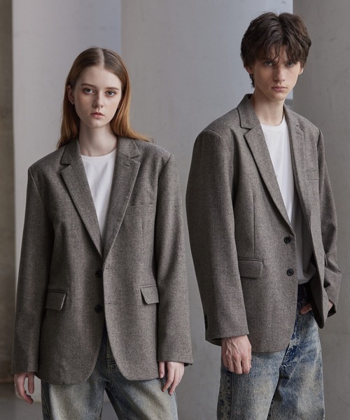 「CLEL」 テーラードジャケット X-SMALL グレー メンズ_画像8