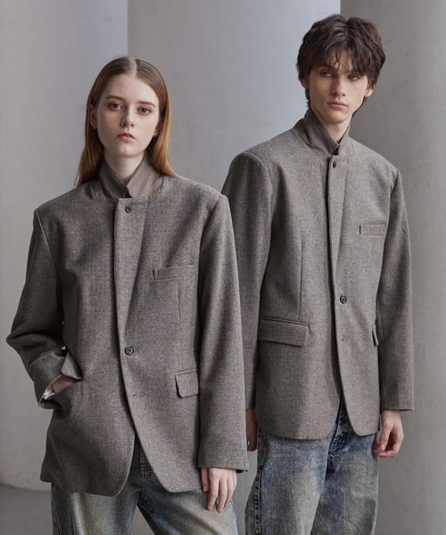 「CLEL」 テーラードジャケット X-SMALL グレー メンズ_画像9