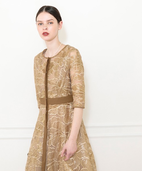 「Leja」 7分袖ワンピース FREE ブラウン レディース_画像8