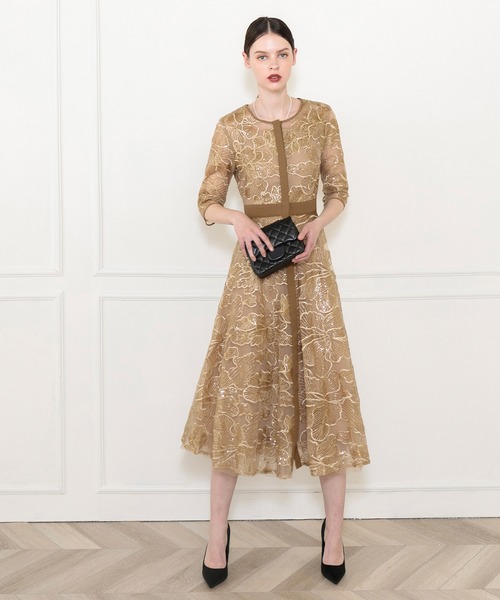 「Leja」 7分袖ワンピース FREE ブラウン レディース_画像9