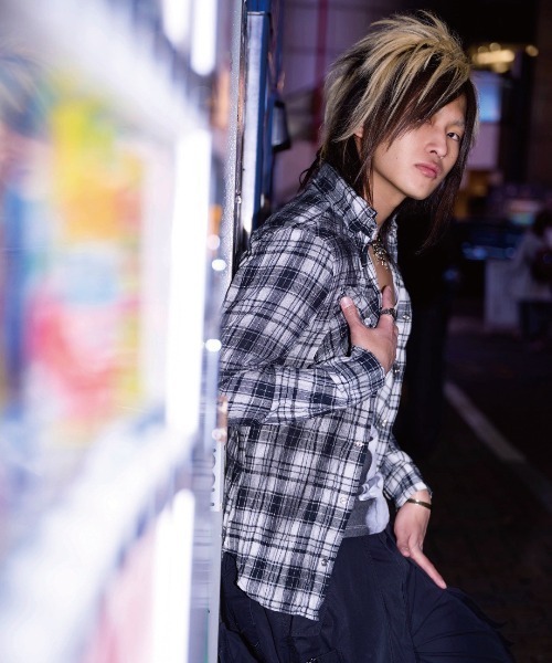 FUGA シャツ 「FUGA/フーガ」顔料加工チェックシャツ メンズ