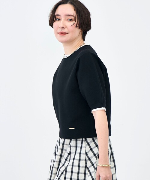 ニット セーター 「手洗い可能」ホールガーメントパフスリーブニットＴ レディース_18