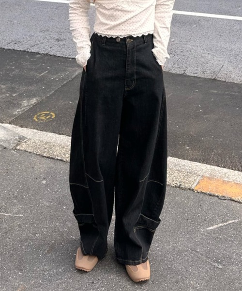 Ray Cassin（レイカズン） ワイドパンツ ジーンズ デニム デニムパンツ